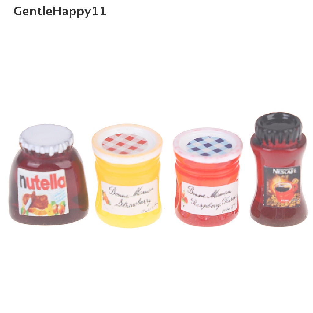 Gentlehappy 4pcs/set Toples Kecap Saos Selai Salad Mini Kopi Aksesoris Dapur Untuk1:12 id