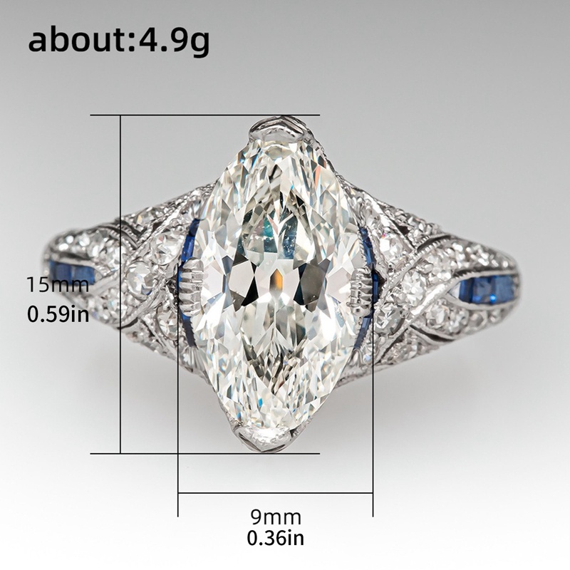 Marquise Cubic Zirconia Cincin Untuk Wanita Yang Baru Didesain Modern Fashion Perempuan Jari Aksesoris Perhiasan Pesta