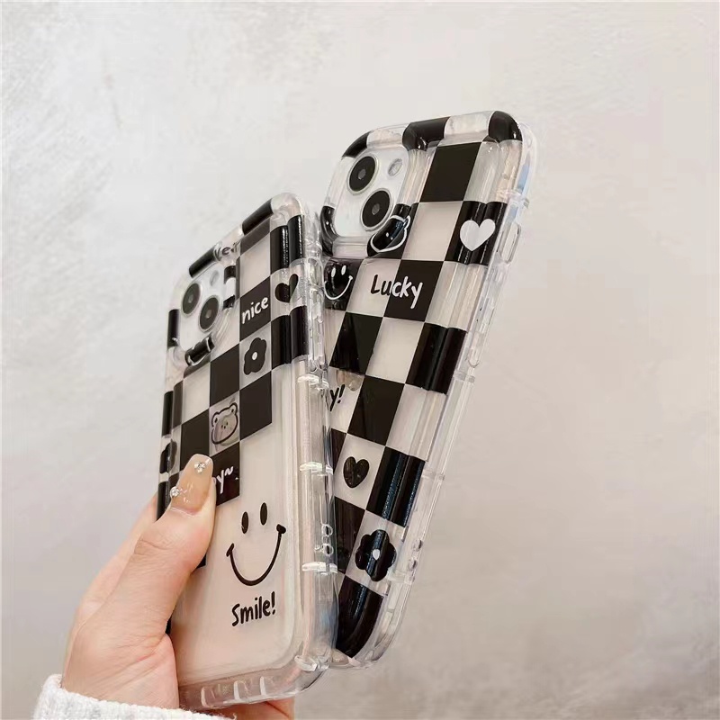 IPHONE Cocok Untuk Iphone11 14 14pro 14plus 13 13mini 13pro 13prm iPhone12 7Plus 8Plus Xr XS 13 12mini Pro Max Empat Sudut Casing Ponsel Transparan Tahan Guncangan