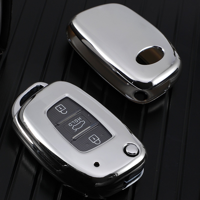 Mobil 3tombol Key Case Cover Untuk Hyundai Tucson I40 I20 I10 IX35 IX45 Creta Santa Fe Cover Keyless Fob Aksesoris