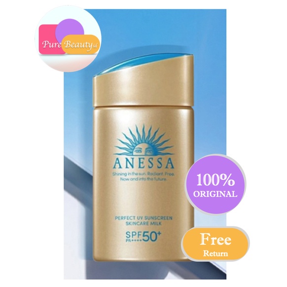 Anessa EXP2025 Perfect UV Sunscreen Skin Care Milk SPF 50+ PA++++ 60ml 2pcs Anti-kerutan Melembabkan kulit Waterproof  Original