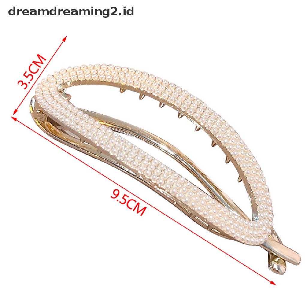 (dream) Fashion Kodok Gesper Rambut Klip Berlian Imitasi Mutiara Jepit Rambut Barrette Hiasan Kepala Untuk Wanita Gadis Aksesoris Rambut Ponytail Claw Clip//