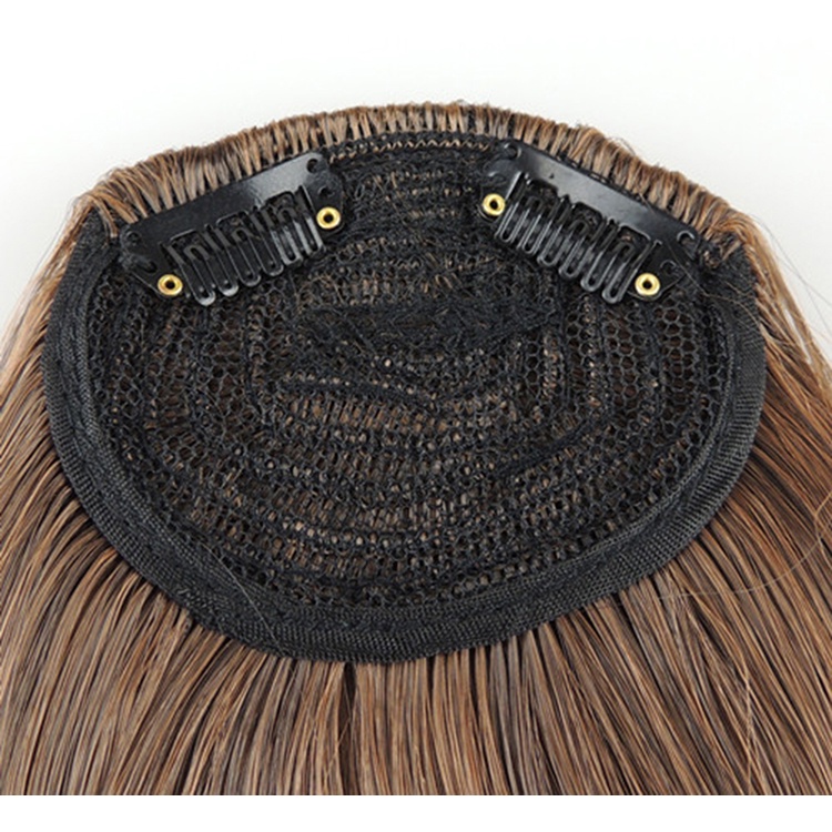 Beyen Fringe Clip In On Poni Ekstensi Rambut Lurus Coklat Hitam * Seperti human hair ID