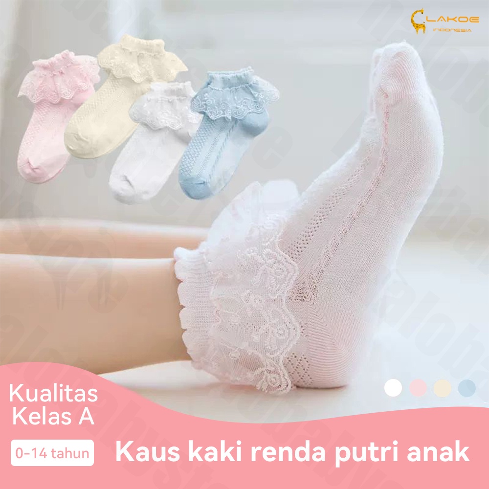 Lakoe kaus kaki renda anak bayi/kaos kaki bayi perempuan/ Kid Girl Socks 0-14tahun/kaos kaki renda pesta anak