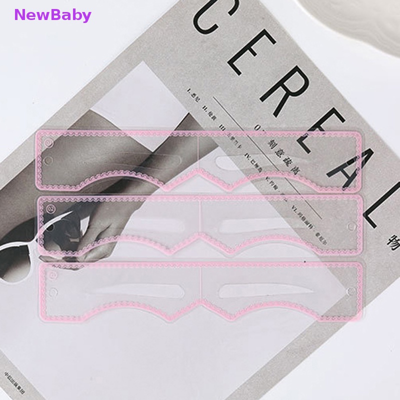 Newbaby 3Pcs Portabel Satu Langkah Stempel Alis Shaping Kit Pendamping Alis Makeup Tools ID