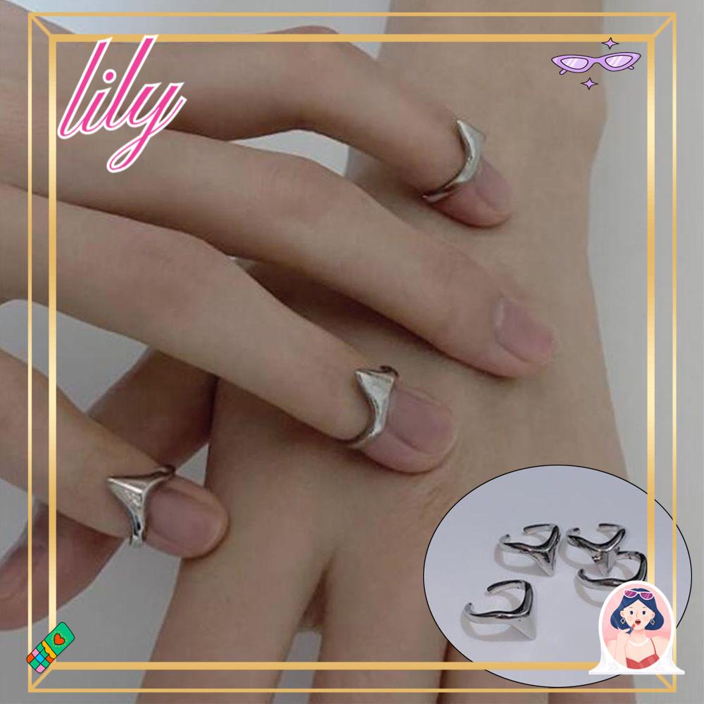 Cincin LILY Warna Silver Untuk Wanita Pria Statement Terbuka