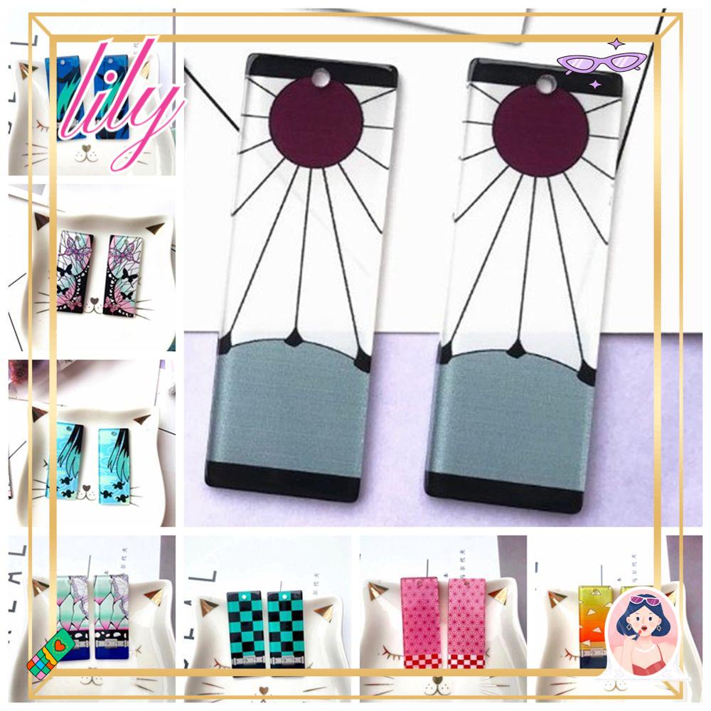 Lily Drop Earrings Perhiasan Fashion Ear Studs Tsuyuri Kanawo Aksesori Cosplay Anime Akrilik