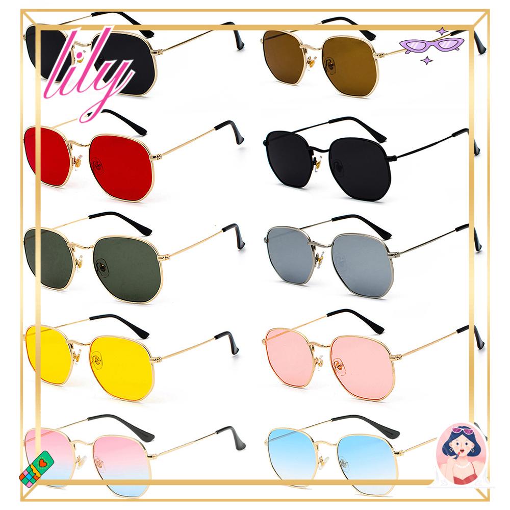 Lily Kacamata Kotak Kecil Musim Panas Bingkai Logam Kacamata Eyewear Sun Glasses
