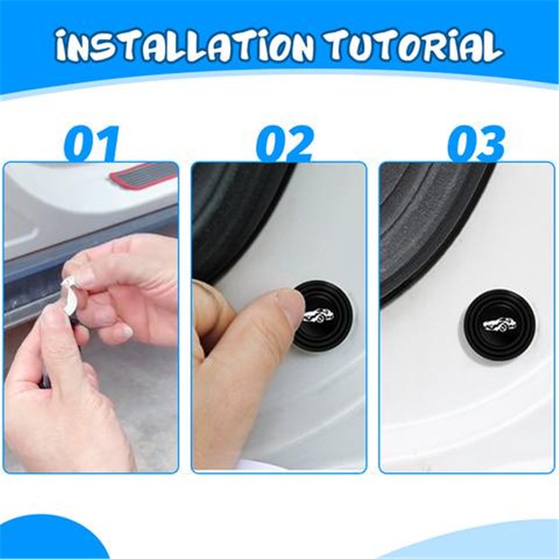 Bantalan Gasket Shock Pintu Mobil Silicone Cushion Universal Auto Tail Box Edge Set Pelindung Anti Benturan Shock Menyerap Karet Stiker