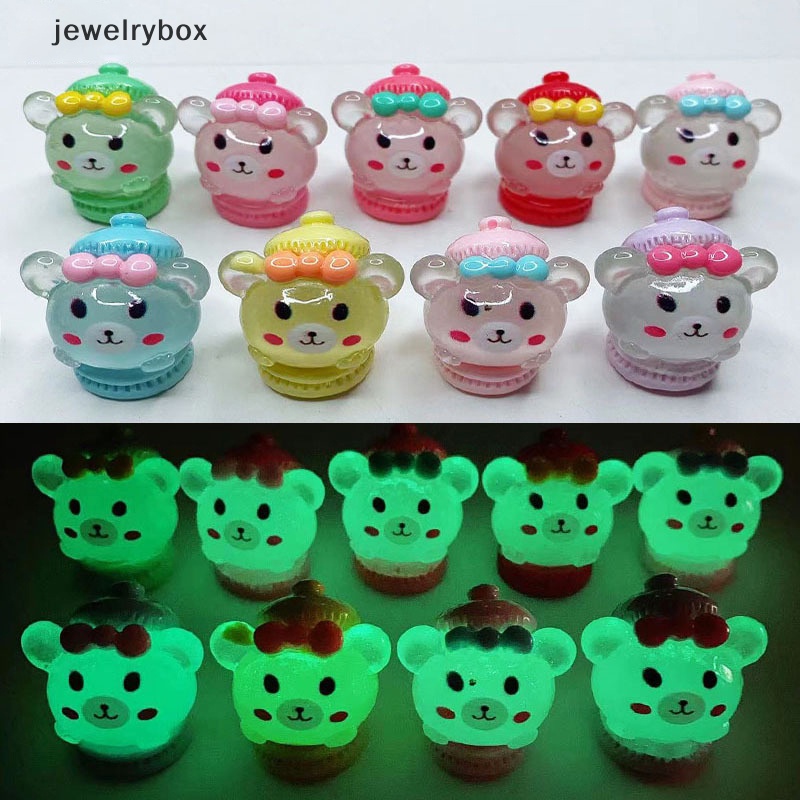 [jewelrybox] 1pc Bercahaya Kartun Kelinci/Beruang Microlandscape Sukulen DIY Hias Butik