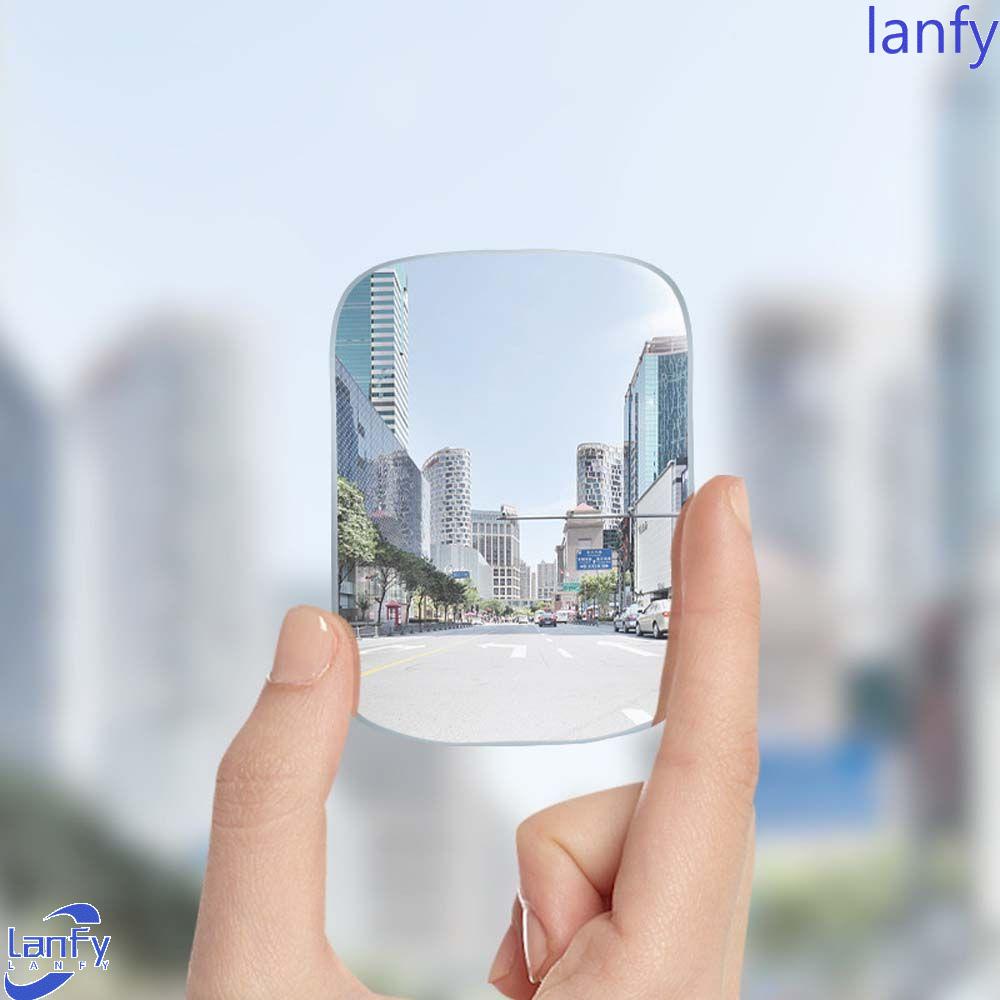 Lanfy Cermin Bantu Pembalik Mobil Universal Adjustable Rainproof Rectangle HD Kaca Frameless Blind Spot Mirror