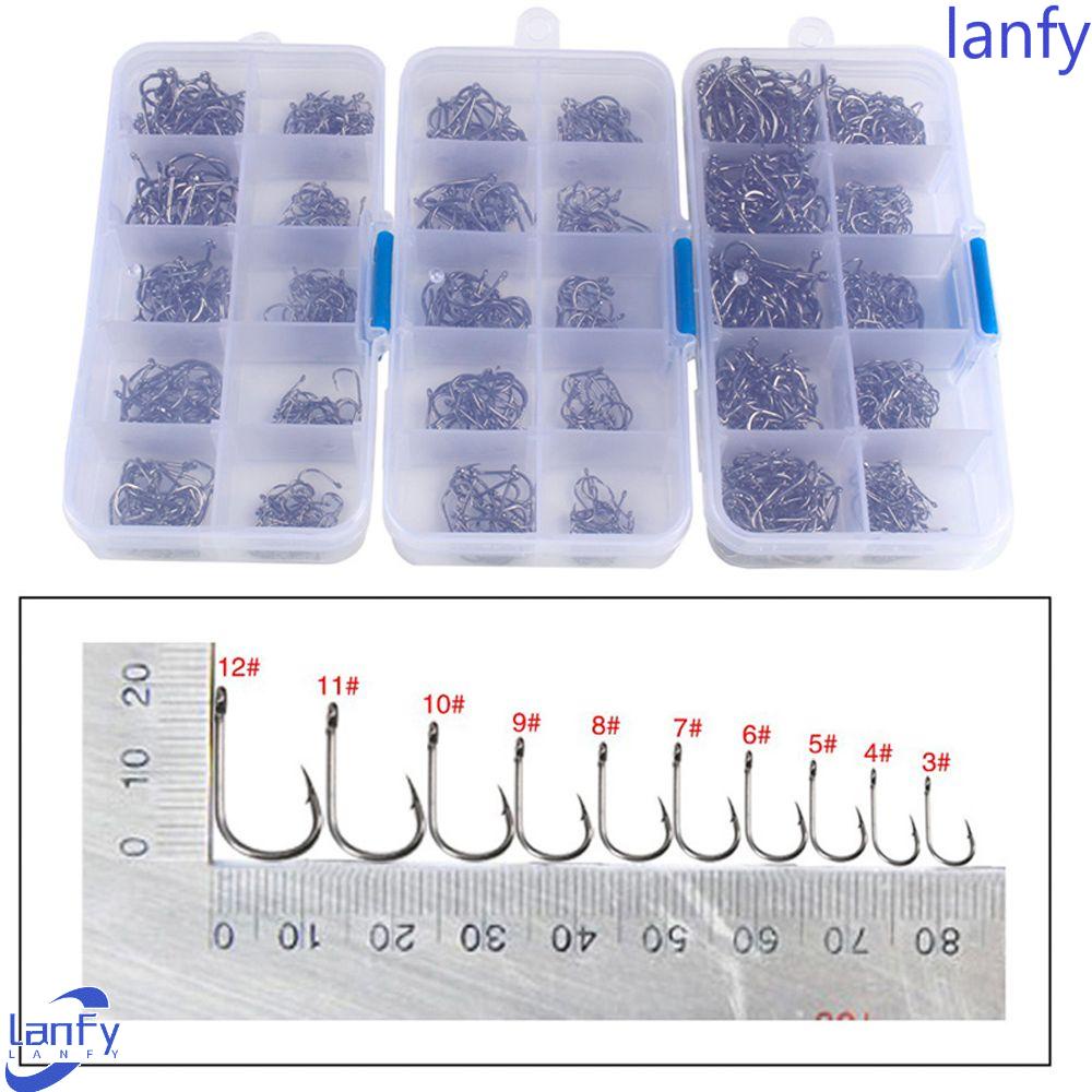 Lanfy Memancing Kait Lingkaran Tunggal Jig Kepala 100 Pcs/500 Pcs Alat Memancing Fishing Tackle Memancing Umpan Aksesoris Memancing Berduri Fishhooks