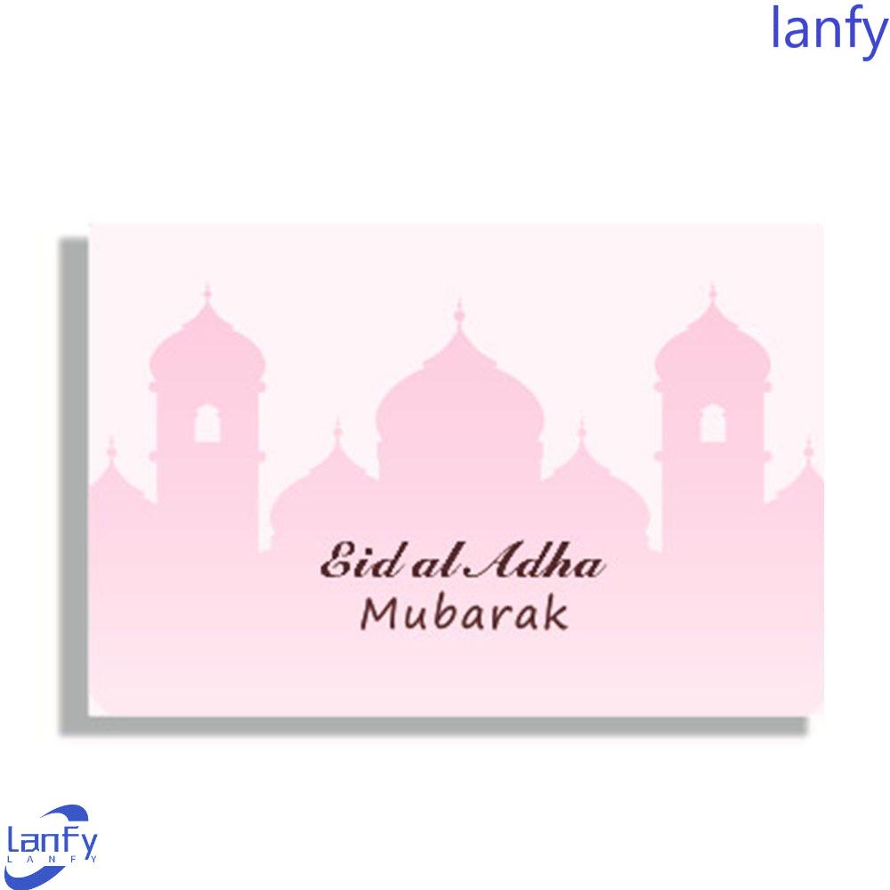 Lanfy Kartu Dan Amplop Lebaran set 6Pcs/set Kartu Ucapan Festival Islami Muslim Lebaran Dekorasi Hadiah Ramadhan Eid Mubarak Kartu Dengan Amplop