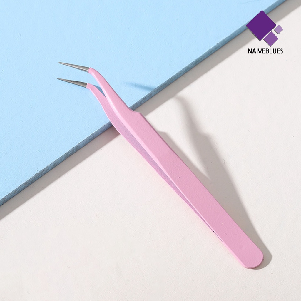 [naiveblues] Pinset Lurus Anti Statis Dapat Ditekuk Kepala Pinset Nail Art Nipper Kokoh Untuk