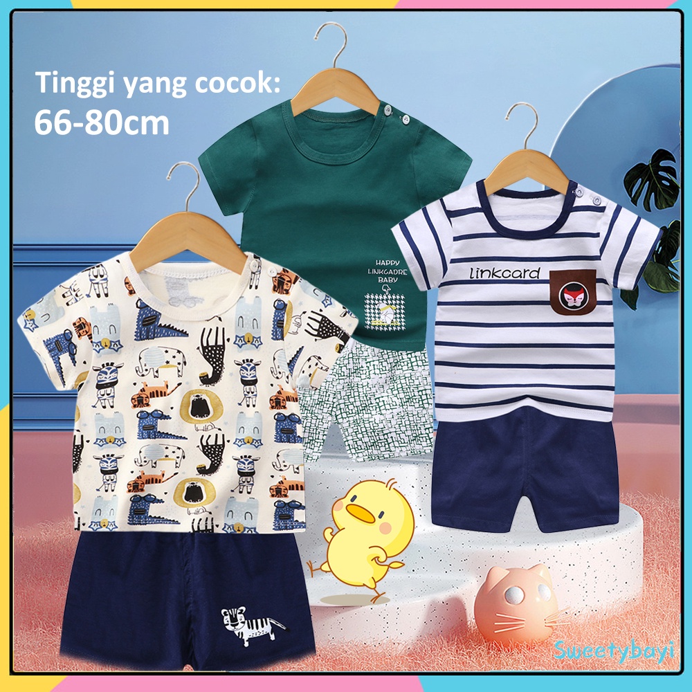 Sweetybayi Baju setelan bayi 0-2thn Setelan pendek anak karakter