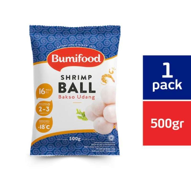 

Bumi food bakso udang 50 pc 500gr