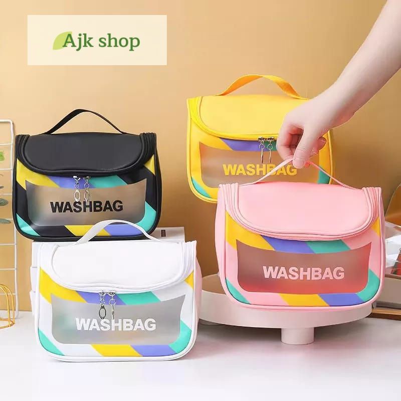 WashBag Premium Tebal Tas Kosmetik Transparan Travel Anti Air Pounch Make Up