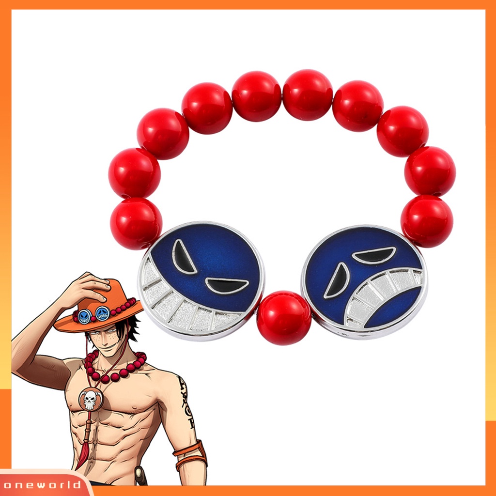 [EONE] Pria Gelang Tersenyum Menangis Wajah Pesona Manik-Manik Merah Elastis Keren Kepribadian Hadiah Adjustable Karakter Anime Cosplay Kalung Aksesoris Pakaian