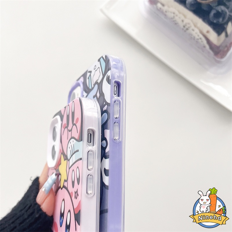 IPHONE Casing 3in1 Kompatibel Untuk Iphone14 13 12 11 Pro Max X Xr Xs Max 8 7 6 Plus SE 2020 Bintang Kabi Casing Ponsel Menebal Anti Jatuh Silikon Paket Lengkap Shockproof Bumper Soft Cover