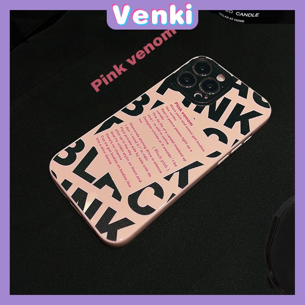 VENKI - For iPhone 11 iPhone 11 Soft TPU Glossy Pink Phone Case Creative English Camera Protection Shockproof Compatible with iPhone 14 13 Pro max 12 Pro Max xr xs max 7Plus 8Plus