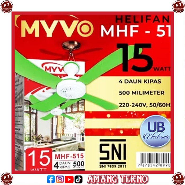 KIPAS ANGIN GANTUNG MYVO/HELIFAN MYVO/KIPAS BALING MYVO 15 WATT termurah