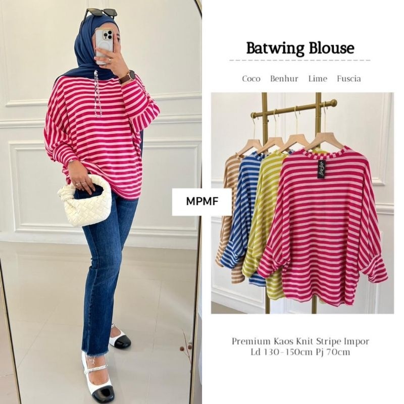 BATWING Blouse ORI MPMF | Premium Kaos Knit Impor