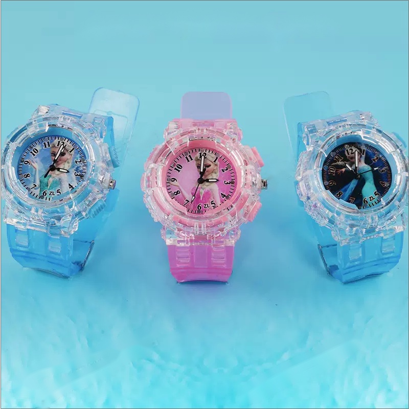 【FREE BOX】Jam tangan anak Perempuan Electronic Luminescence Frozen Aisha Watch Girl Aisha Princess Cartoon kids Toy Girl