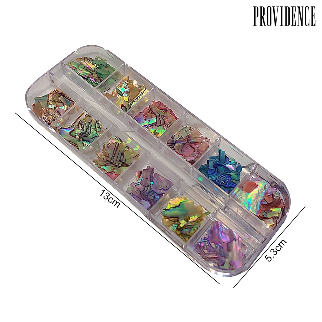 Providence Hiasan Kuku 12kisi Bentuk Tidak Teratur Tahan Lama Yang Dapat Dilepas Mudah Tempel DIY Serbaguna 3D Nail Art Shell UV Gel Manicure Dekorasi Perlengkapan Salon Kuku