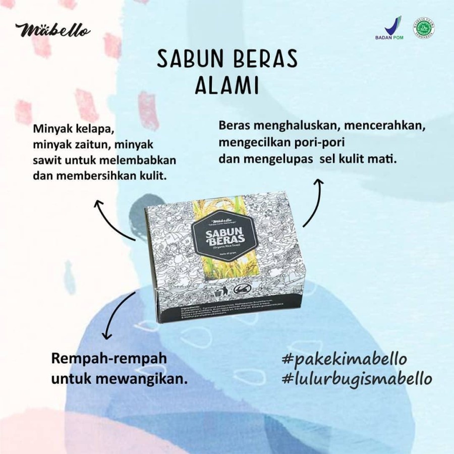 ✿ MADAME ✿ MABELLO SABUN BERAS ORGANIC RICE SOAP - SABUN BERAS ALAMI 60 GR BPOM