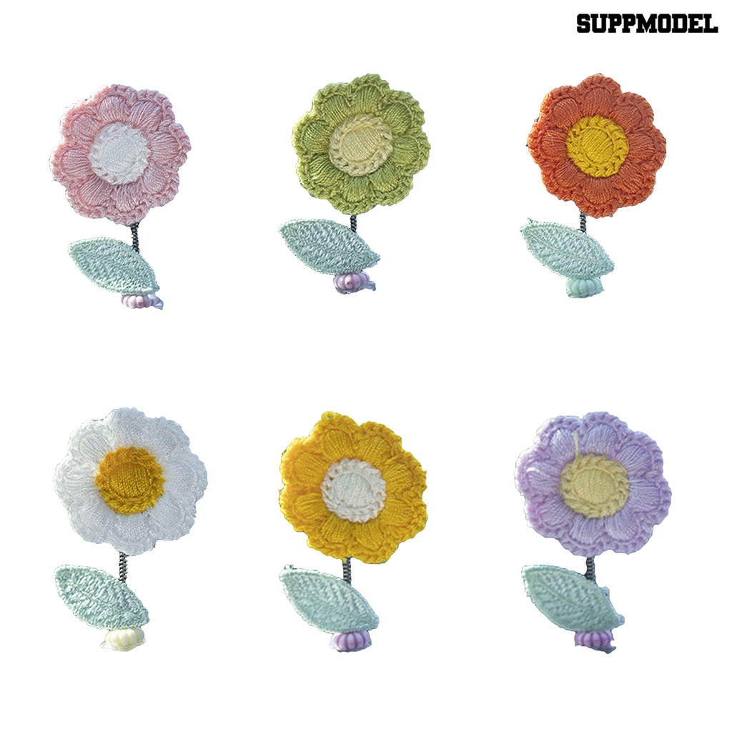 [SM Otomatis] 1set Mini Sunflower Spring Desain Realistis Hias Goyang Kepala Crochet Sunflower Dashboard Dekorasi Aksesoris Mobil