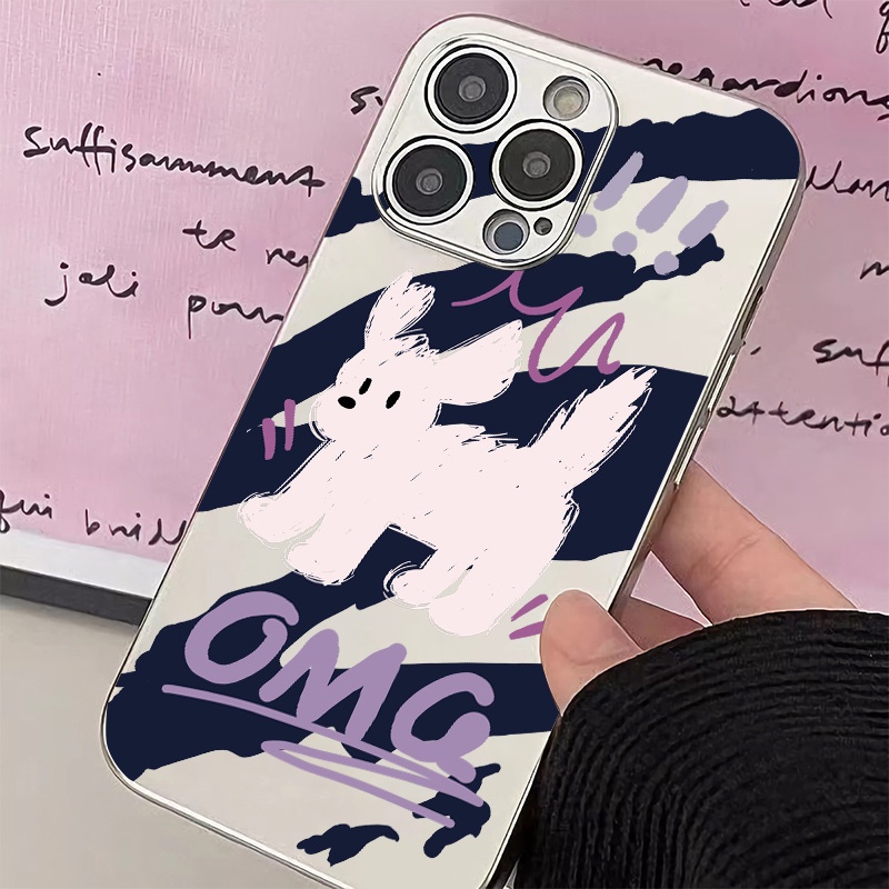 IPHONE Soft Phone Case Kompatibel Untuk Iphone11 14 13 12 Pro XS Max XR X8 7 6S Plus Mini Casing Anjing Lucu Electroplate TPU Silikon Shockproof Cover