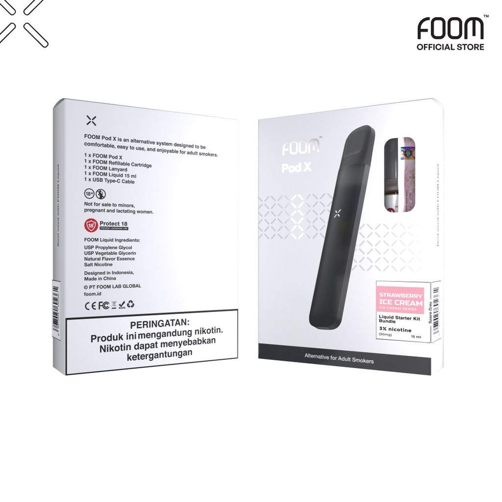 FOOM POD X BUNDLING LIQUID (ABSOLUTE BLACK STRAWBERRY ICE CREAM 15ML)