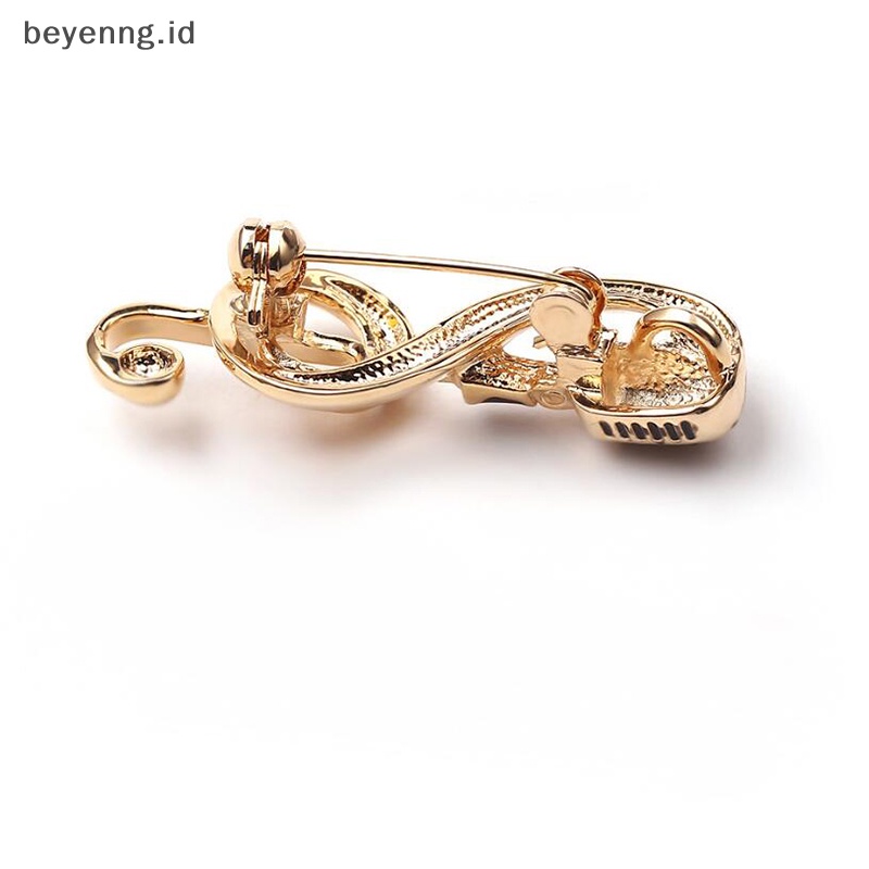 Beyen Mikrofon Antik Musik Note Bros Kerah Pin Wanita Korsase Topi Perhiasan Hadiah ID