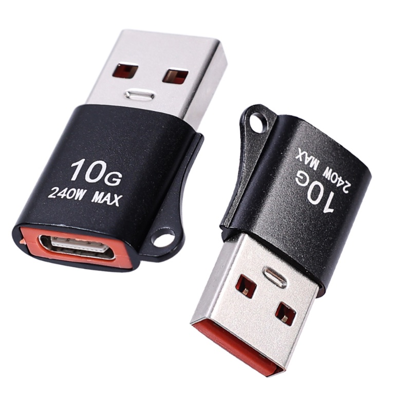 Adaptor Transfer Data USB Ke Tipe C 240W Untuk Xiaomi/10GBS USB3.0 Male To C Female Converter Aksesoris Kantor