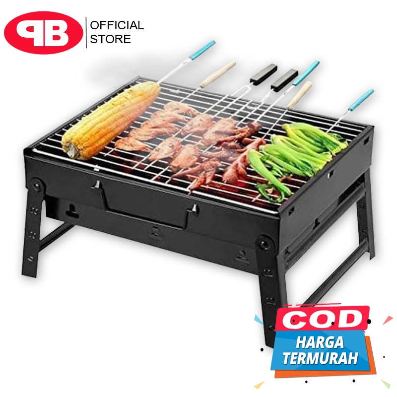 COD SM88 Alat Panggang KOTAK Barbeque Grill Portable Panggangan Grill Portable