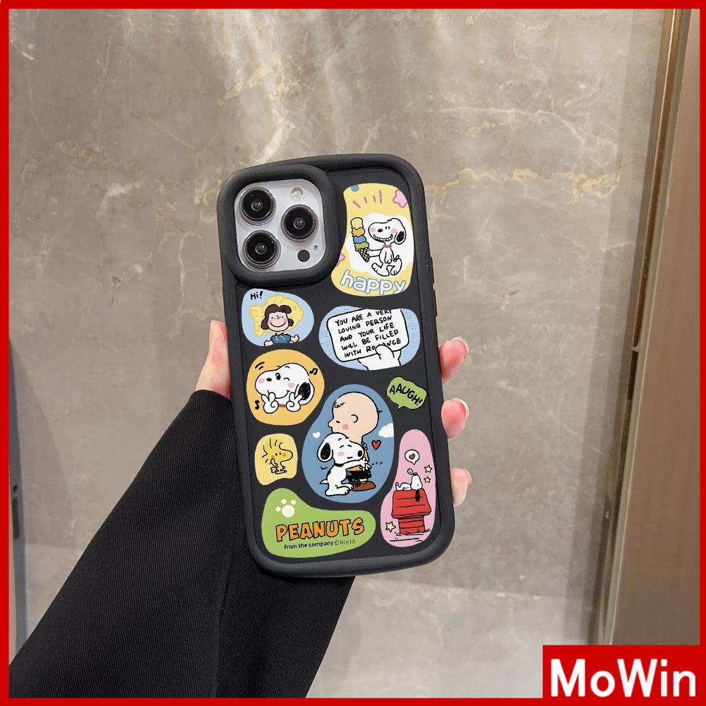 For iPhone 14 Pro Max iPhone Case Matte TPU Soft Case Black Beige Airbag Shockproof Protection Camera Cute Cartoon Compatible with iPhone 13 Pro max 12 Pro Max 11 xr xs max 7Plus