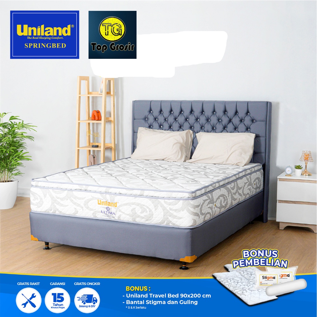 Uniland Springbed Ultima Pillowtop Fullset - Kasur Spring Bed Fullset
 TOP GROSIR BANYUMAS