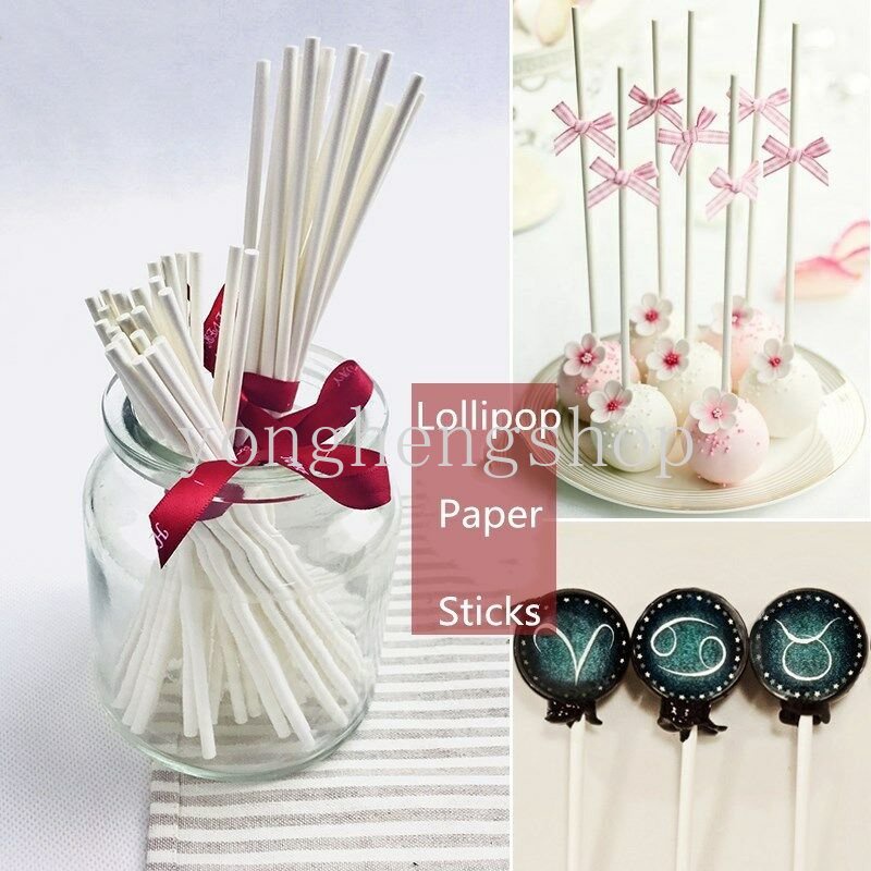 50 Pcs/set 15 cm Lollipop Stick Homemade DIY Permen Coklat Kertas Stik Pasokan Pesta Baking Kue Alat Aksesoris Dapur