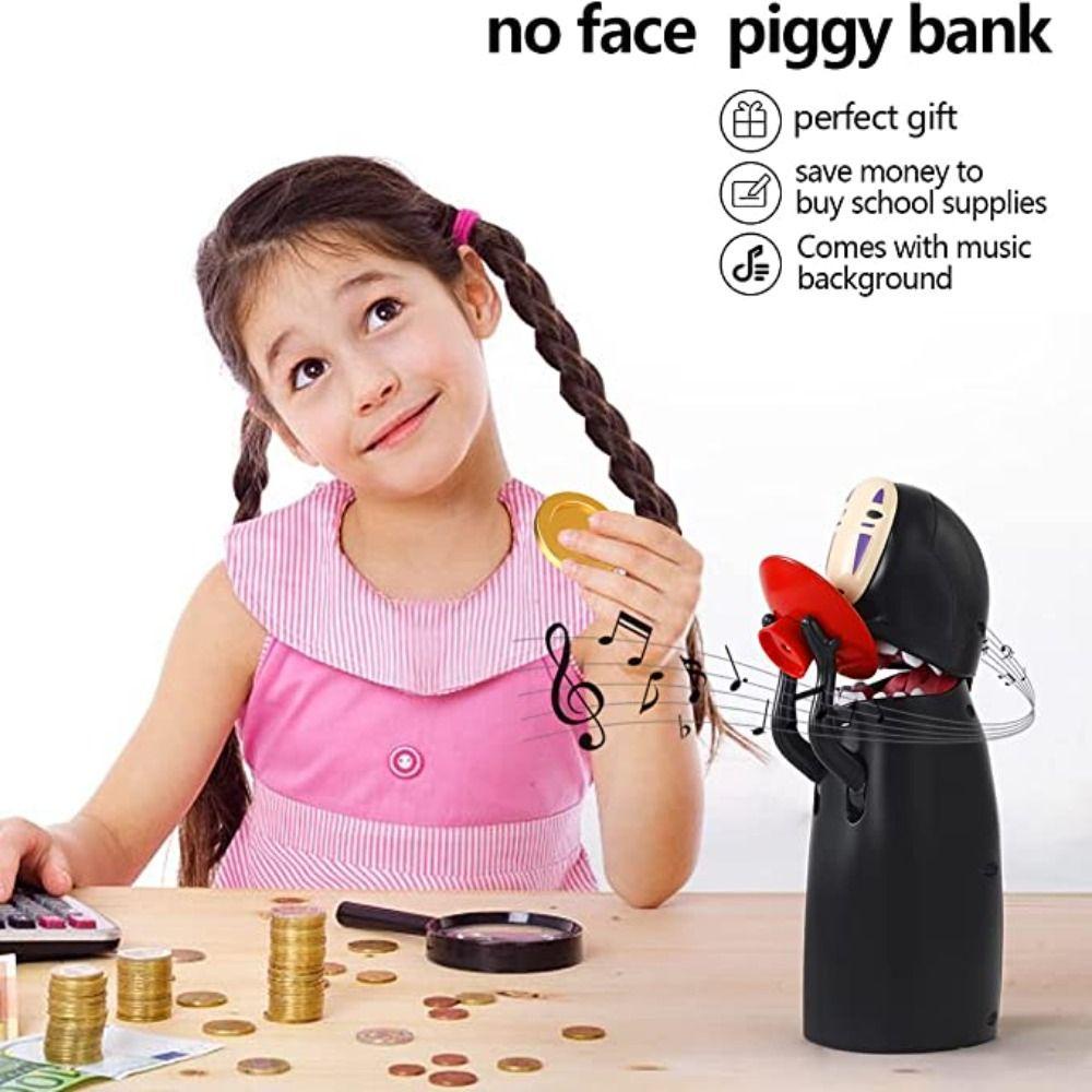 Mxbeauty Celengan Tanpa Muka Kartun Lovely Figure Boneka Ada Wajah Man Simpan Uang Money Box Koin Makan Otomatis