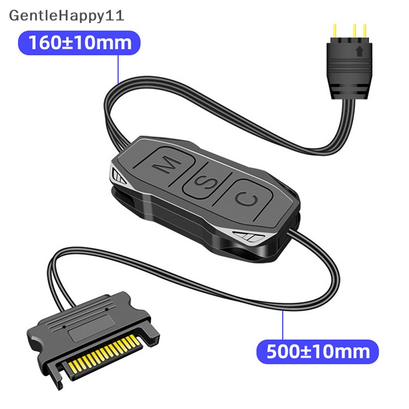 Gentlehappy ARGB Controller Perpanjang Kompatibilitas Lebar Kabel 3pin Ke SATA Pin Controller id