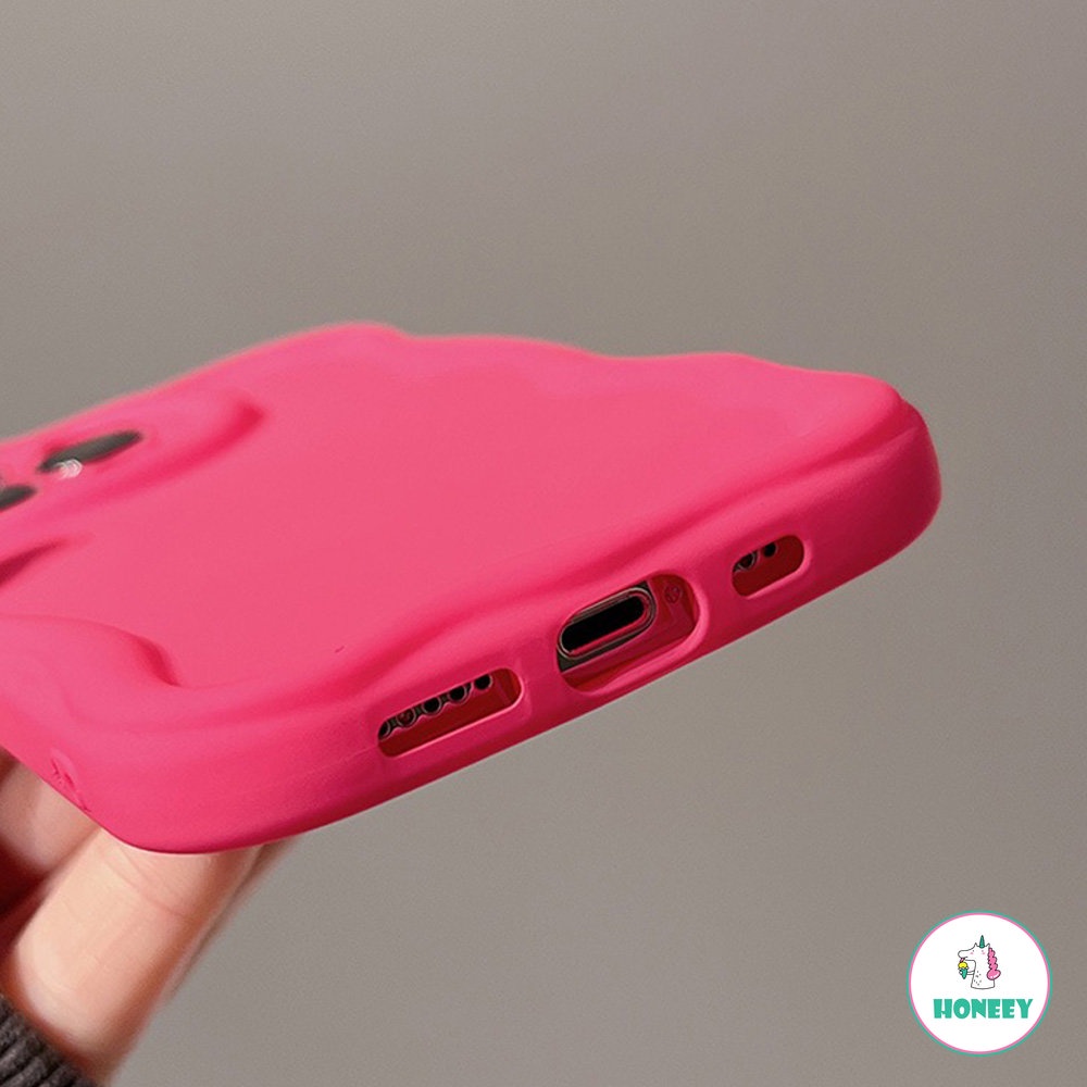 IPHONE Fashion Rose Warna Merah Gelombang Pola Casing Ponsel Kompatibel Dengan Iphone14 13 12 11 Pro Max X XS XR Silikon Lembut Shockproof Back Cover