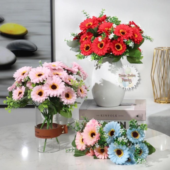 KR011 Bunga Krisan Gerbera / Bunga Plastik / Artificial Flower Daisy