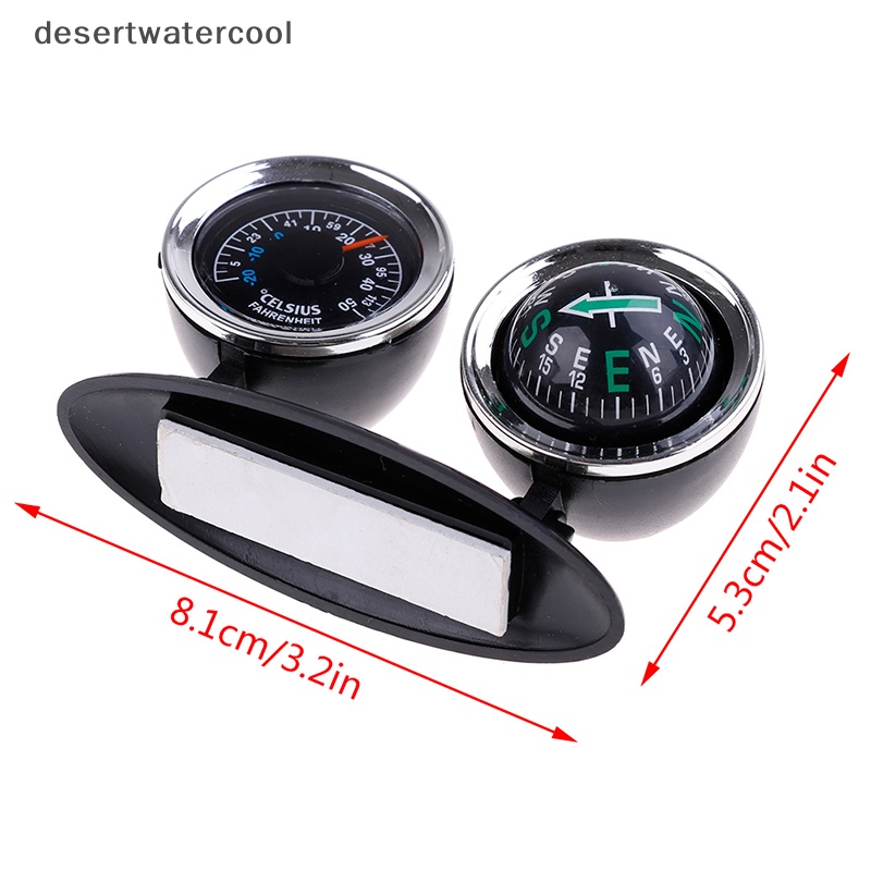 Deid 2in1 Guide Ball Car Compass Thermometer Ornamen Mobil Arah Dashboard Bola Martijn