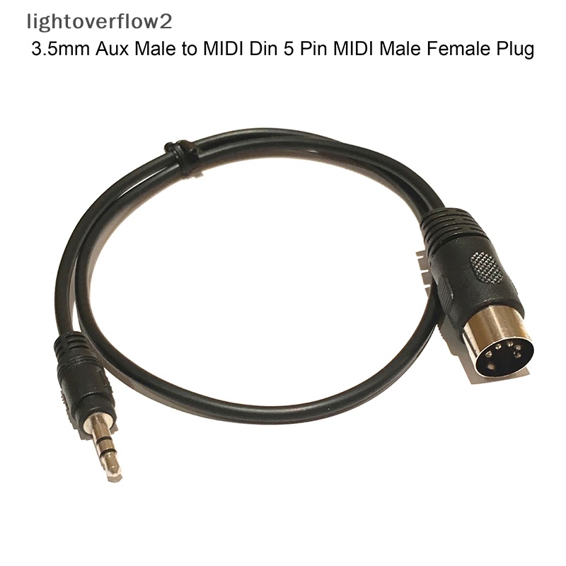 [lightoverflow2] Kabel Audio Jack Stereo 3.5mm 3.5 mm Aux Male To MIDI Din 5pin MIDI Male Female Plug 0.5m Untuk Mikrofon MIC [ID]