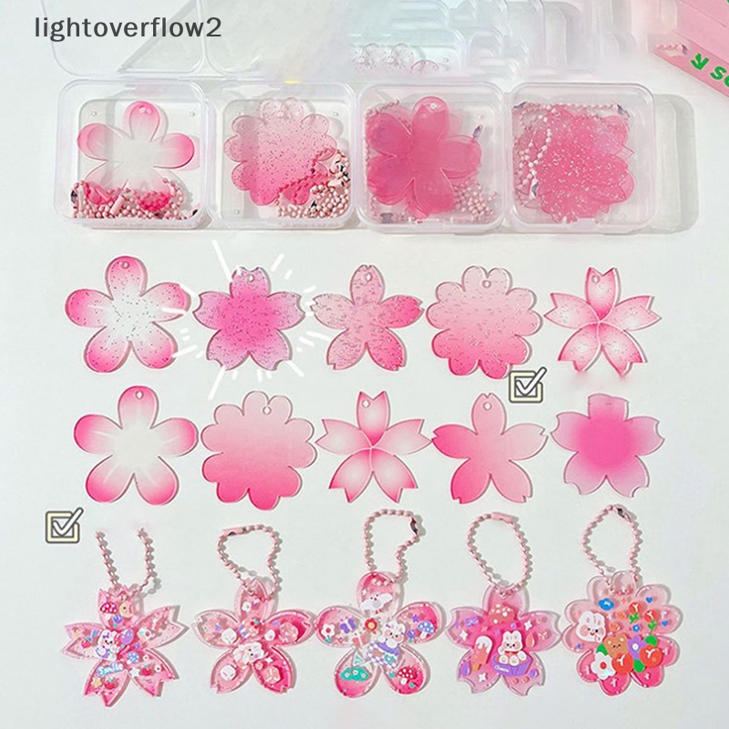 [lightoverflow2] Cherry Blossom Gradual Cuckster DIY Flash Pink Cuckster Kreatif Buatan Sendiri Disk Kecil Portabel Liontin Gantungan Kunci Liontin Kecil [ID]