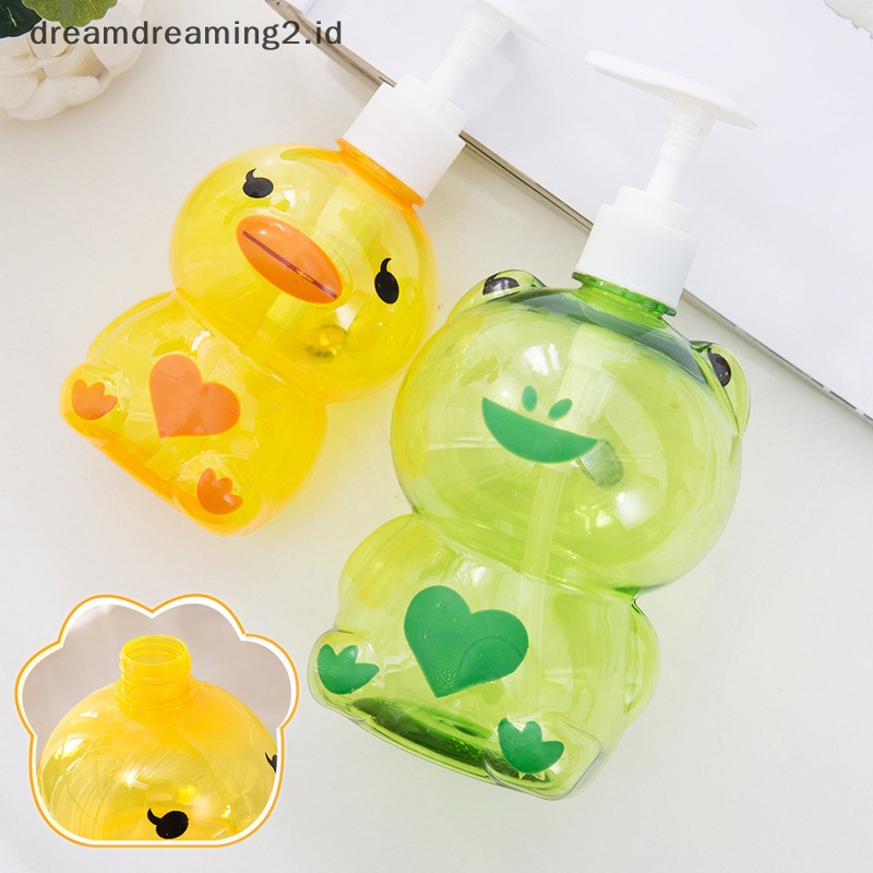 (drea) Dispenser Sabun Portable 250ml Kodok Hewan Lucu/DuckSplit Botol Pump Kosong//