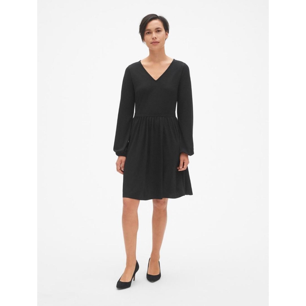 GAP Fit and Flare Blouson Sleeve Dress