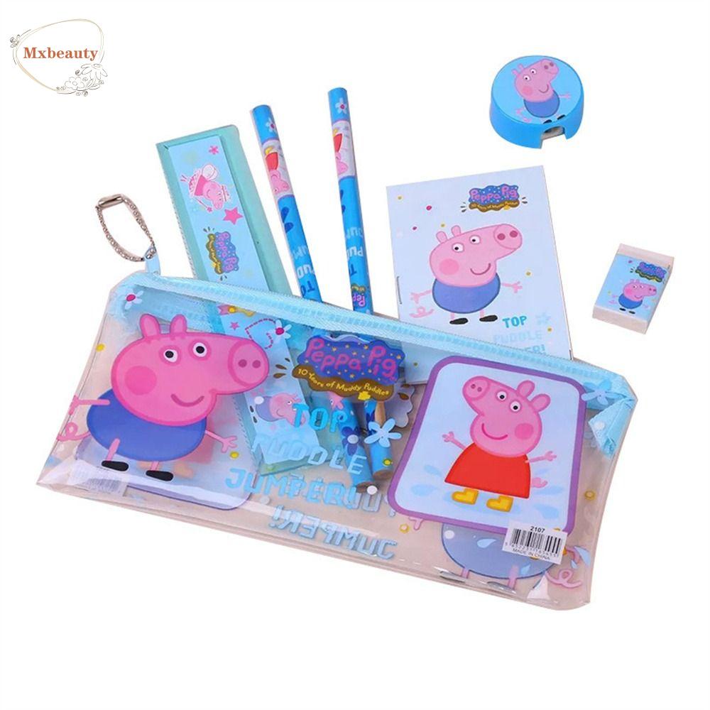 Mxbeauty Stationary Set Anime Hadiah Siswa Pengasah Pensil Pikachu Doraemon Penggaris