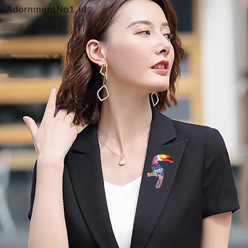 [AdornmentNo1] Mulut Besar Nuri Bros Temperamen Fashion Berlian Imitasi Mengkilap Enamel Warna Bros Kepribadian Jas Pin Korsase Untuk Wanita Hadiah [ID]