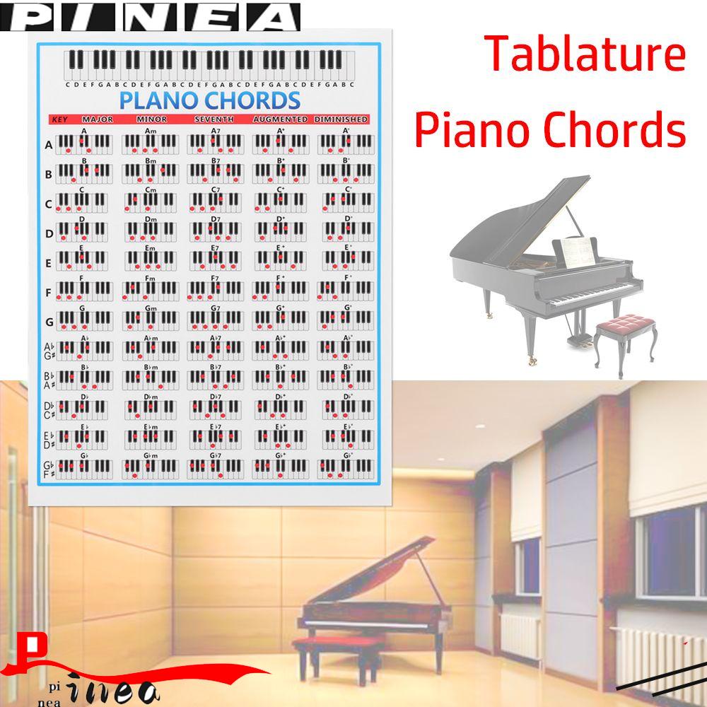 Akord Piano Tablatur Nanas 2ukuran Poster Untuk Pelajar Bagan Akord88Kunci Pemula